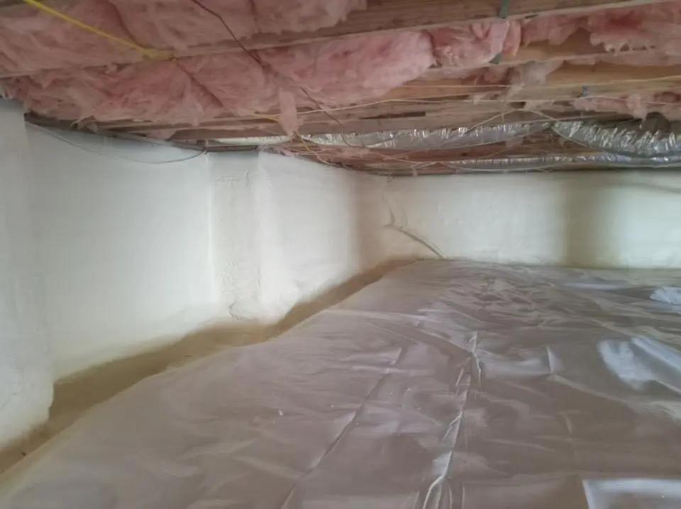 Crawl space encapsulation with closed-cell spray foam for Attic Insulation in Dulles Town Center
